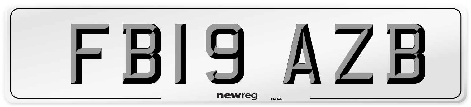 FB19 AZB Number Plate from New Reg